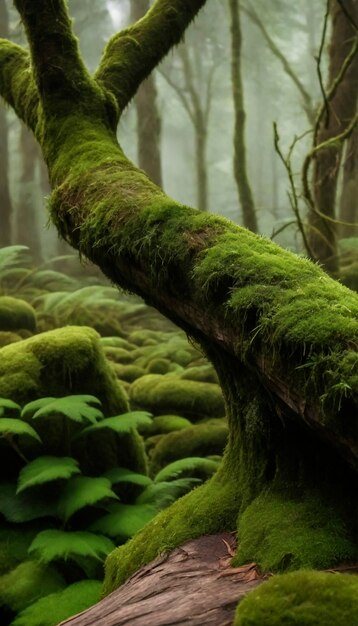 Un primo piano del muschio in natura