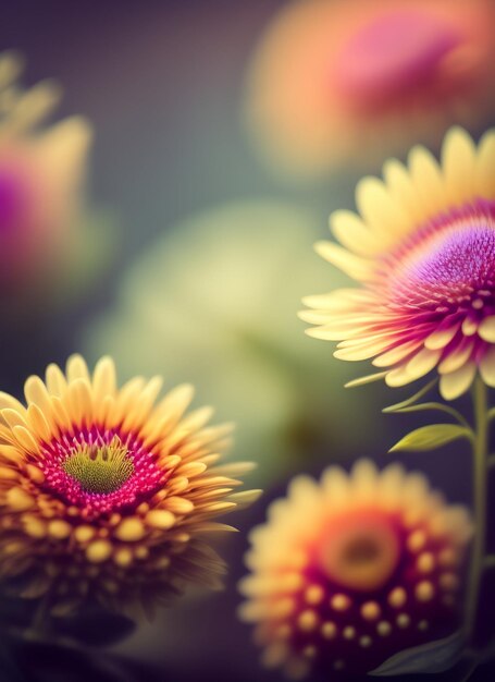 Un primo piano di fiori con la parola fiore su di esso