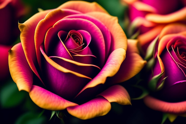 Un primo piano di un fiore con la parola rose su di esso