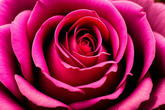 Un primo piano di una rosa rosa con sopra la parola amore