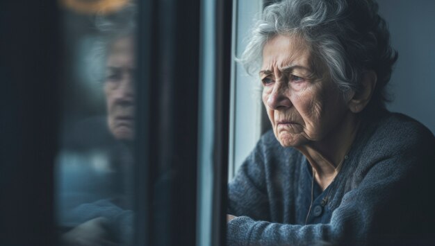 Un primo piano su una persona che soffre di depressione