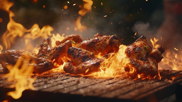 Un primo piano sulla deliziosa farina di pollo