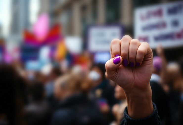 Foto gratuito un pugno alzato in una protesta