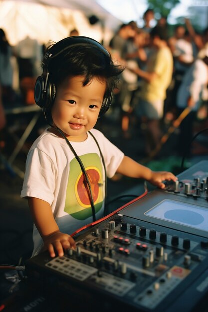 Un ragazzo di medio livello che fa il dj