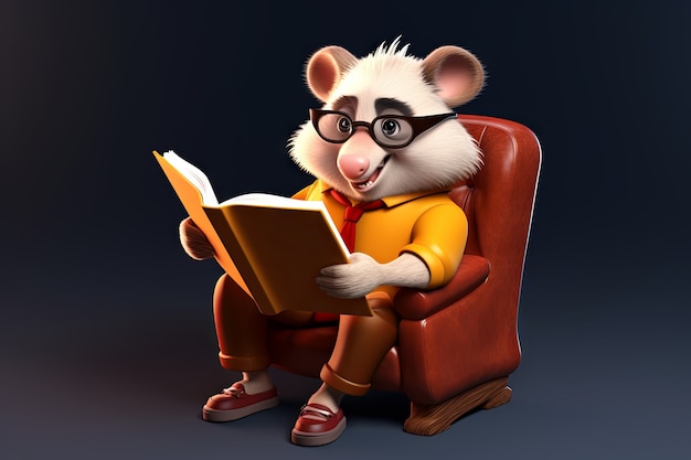 Un simpatico opossum sulla poltrona .
