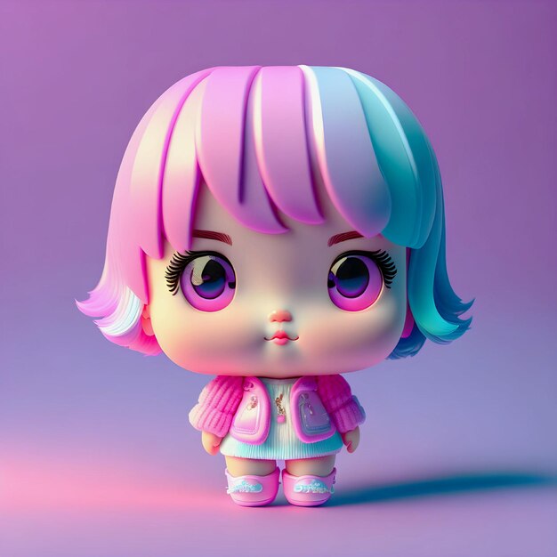 Una bambola giocattolo rosa