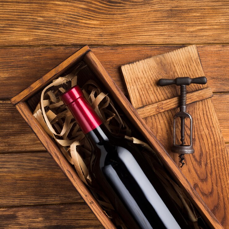 Foto gratuito una bella bottiglia di vino nel caso