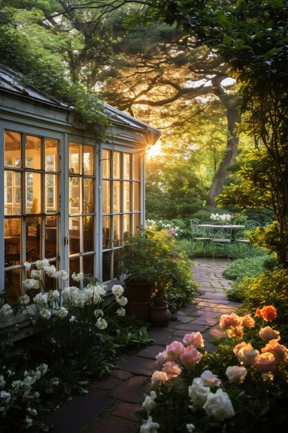 Una bella casa circondata da fiori