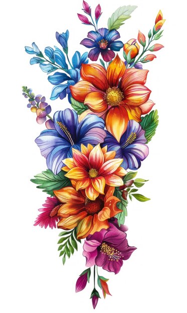 Una bella composizione floreale ad acquerello
