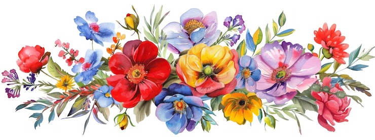 Foto gratuito una bella composizione floreale ad acquerello