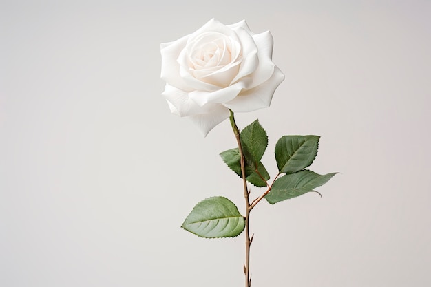 Una bella rosa bianca in studio.