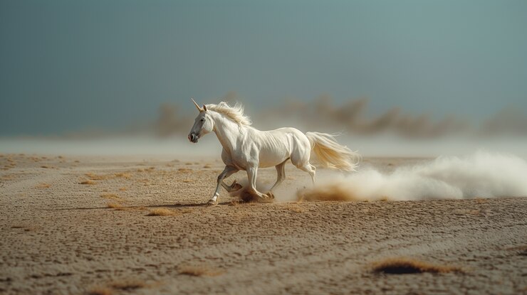 Foto gratuito una bellissima unicorno con i capelli luccicanti.