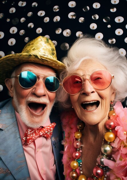 Una coppia di anziani che si divertono insieme