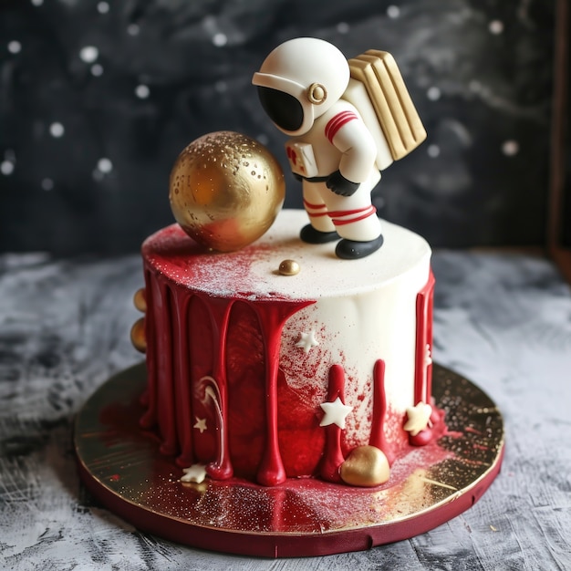 Una deliziosa torta di astronauti in 3D.