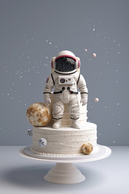 Una deliziosa torta di astronauti in 3D.