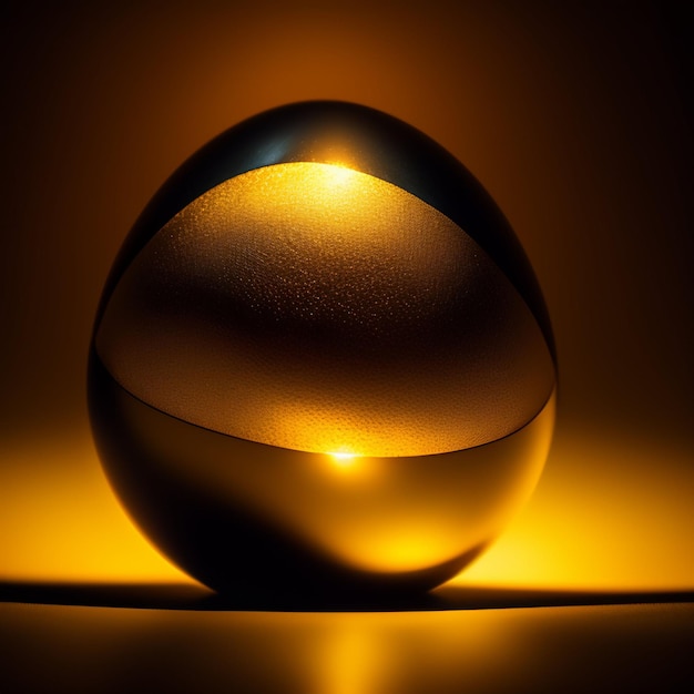 Una sfera di vetro con la scritta "su un lato