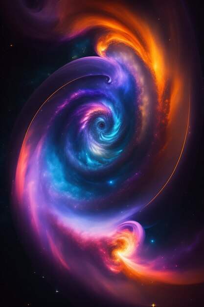 Una spirale colorata con un vortice di luce e un disegno a spirale.