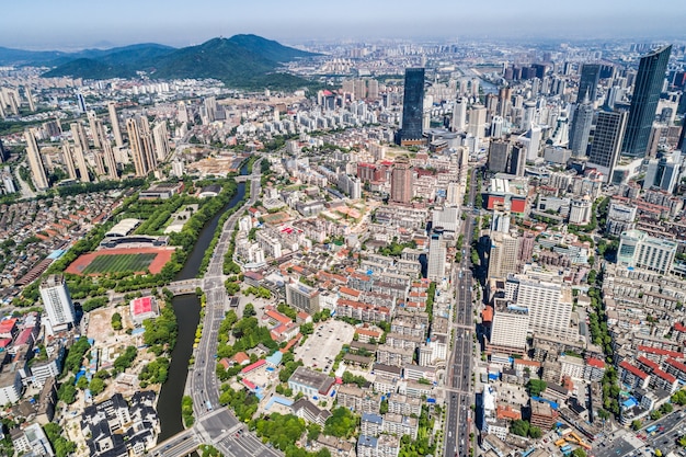 una vista d&#39;uccello di Shanghai di Shanghai