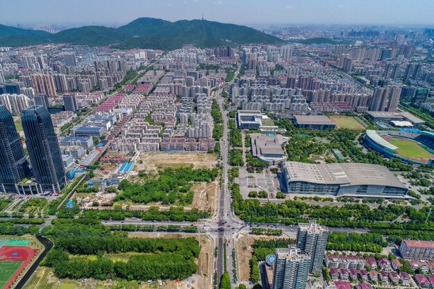 una vista d&#39;uccello di Shanghai di Shanghai