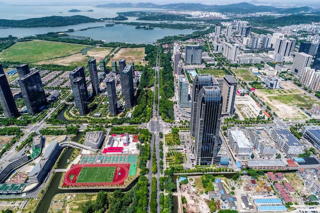 una vista d&#39;uccello di Shanghai di Shanghai