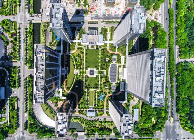 una vista d&#39;uccello di Shanghai di Shanghai