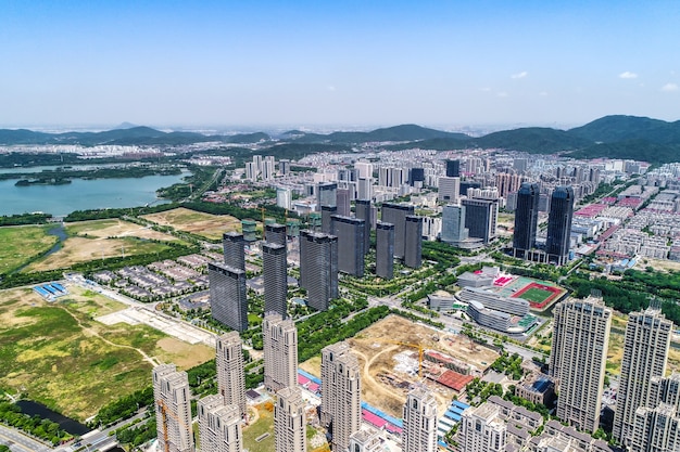 una vista d&#39;uccello di Shanghai di Shanghai