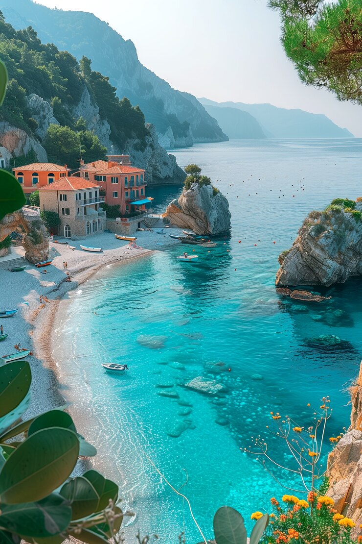 Foto gratuito una vista mozzafiato del paesaggio naturale della spiaggia