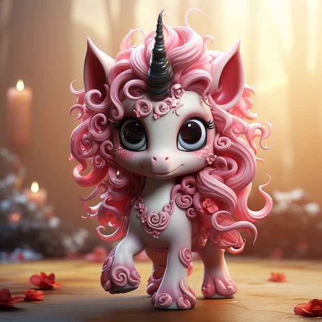 Unicorno animato in 3D per bambini