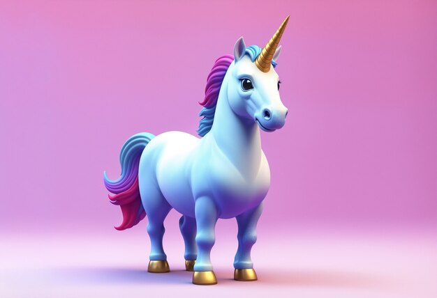 Unicorno carino in 3D