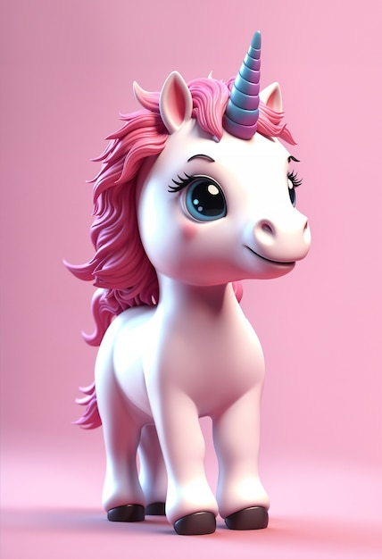 Unicorno carino in 3D