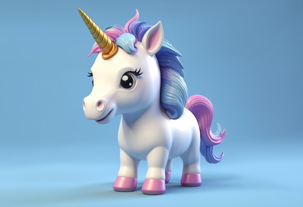 Unicorno carino in 3D