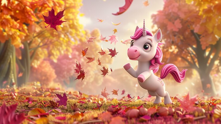 Foto gratuito unicorno cartoon 3d carino