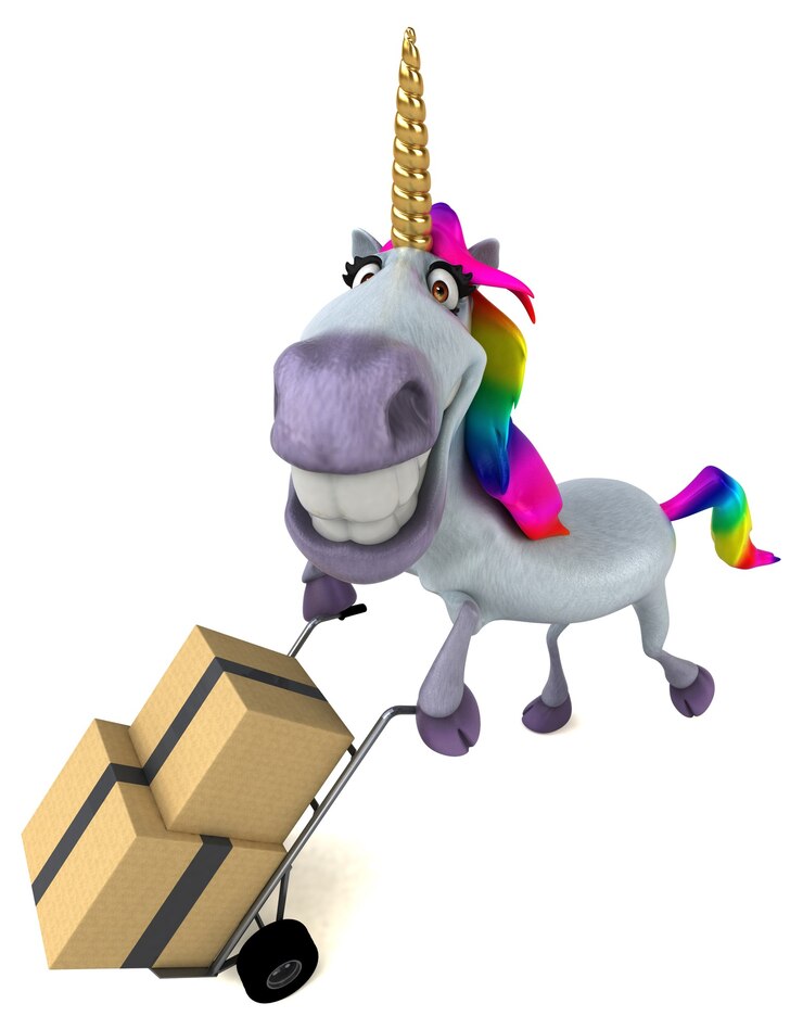 Foto gratuito unicorno divertente - illustrazione 3d
