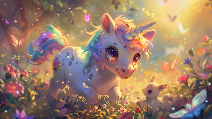 Foto gratuito unicorno fantasy con stile artistico digitale