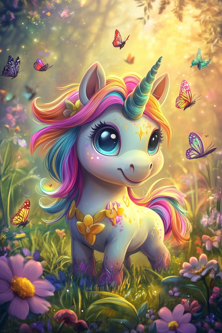 Foto gratuito unicorno fantasy con stile artistico digitale