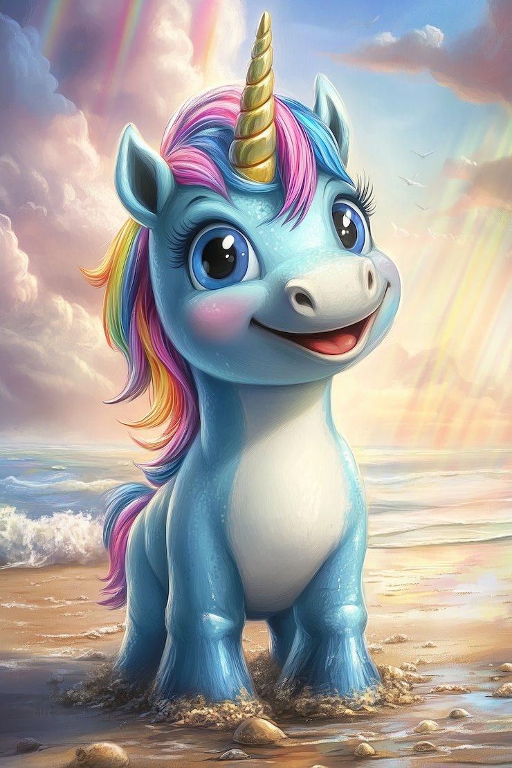 Foto gratuito unicorno fantasy con stile artistico digitale
