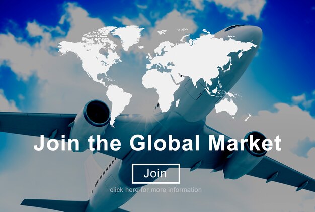Unisciti al concetto di sito Web del commercio di strategia aziendale di marketing globale