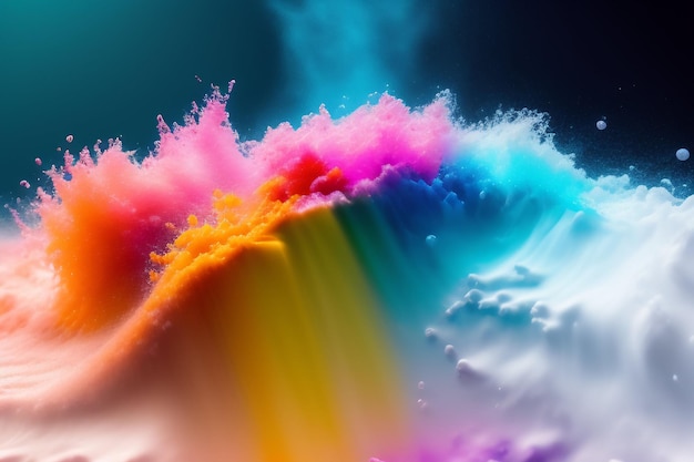 Uno sfondo colorato con un arcobaleno e la parola arte su di esso