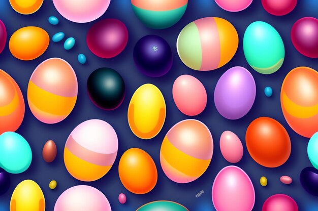 Uno sfondo colorato con un sacco di uova su di esso