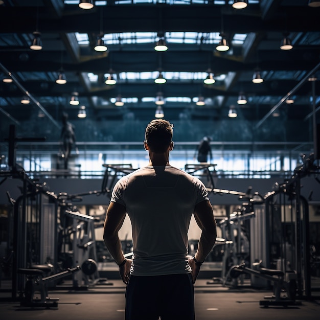 Uomo atletico che pratica ginnastica per mantenersi in forma