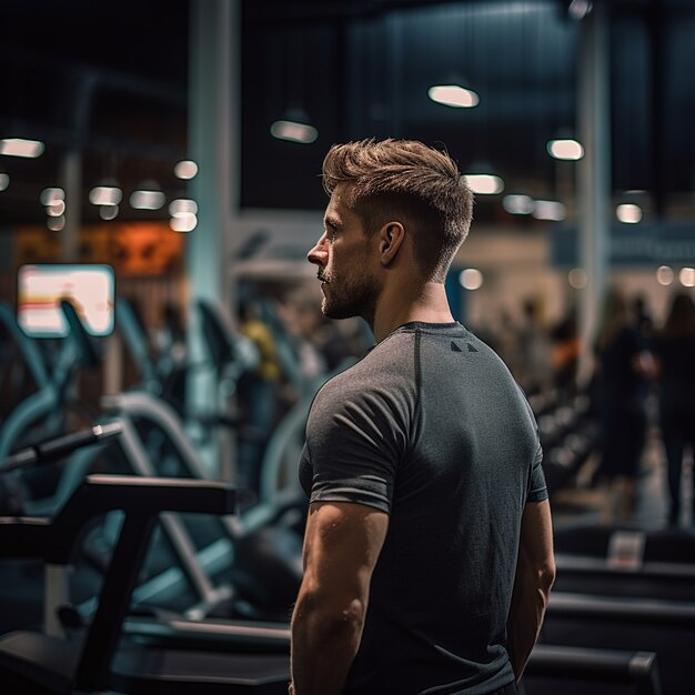 Uomo atletico che pratica ginnastica per mantenersi in forma