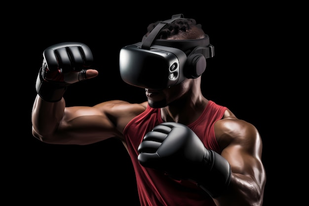 Uomo che indossa occhiali VR per i giochi