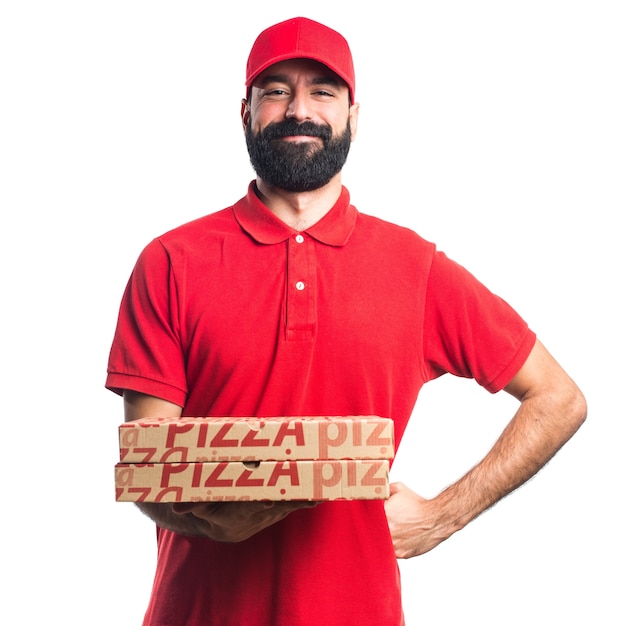 Uomo di consegna pizza