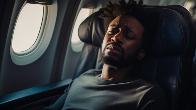 Uomo di tiro medio che soffre di ansia