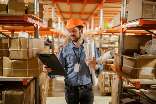 Uomo in equipaggiamento di sicurezza sul lavoro