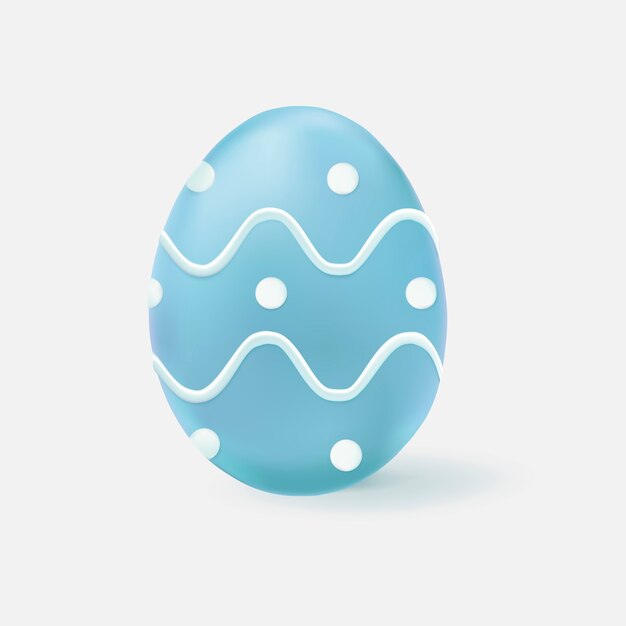 Uovo di Pasqua 3D blu con motivo a pois a zig