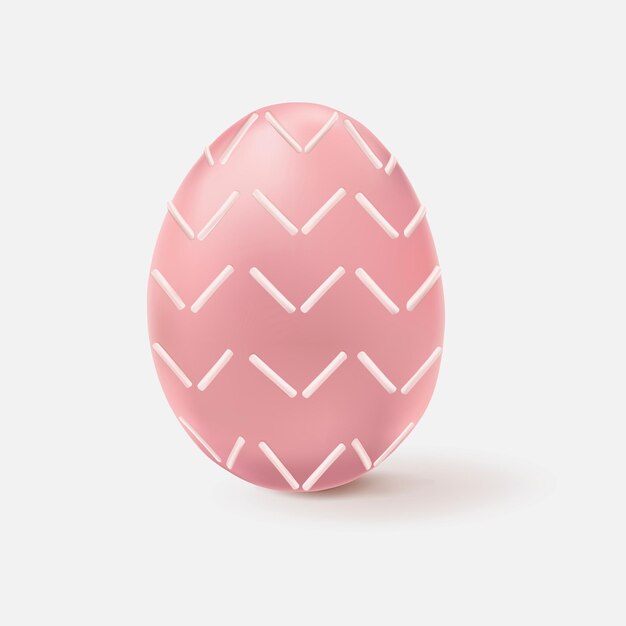 Uovo di Pasqua 3D rosa con motivo a zig zag