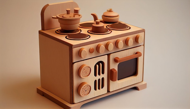 Utensile da cucina in legno attrezzatura da cucina rustica vecchio stile generata da AI