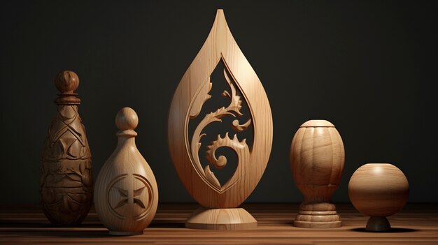 Vasi decorativi in legno fatti a mano