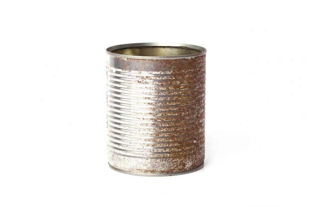 Vaso metallico su bianco